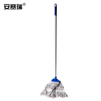 安赛瑞 棉拖把 夹紧式地拖 榨水车蜡拖整套棉墩布拖把加厚拖把杆打可拆卸 24393