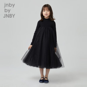 jnby by jnby江南布衣童装秋冬装新品半高领长款女童儿童连衣纱裙1k0