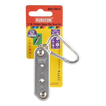 罗宾汉（RUBICON）RAF-05 星型梅花带孔螺丝刀 套筒扳手(11合1)套装折合式星批(有孔)T5～T15
