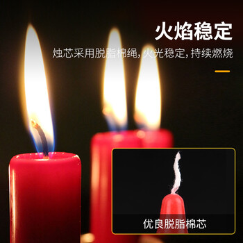 趣行 应急照明蜡烛 日用实验烛光直杆蜡圆柱蜡停电应急照明蜡烛（十支装）红色 2*20cm