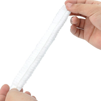 安美尚（ams）白色定做一次性无纺布条帽014701 食品洁净室卫生用 100只装