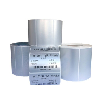 京用工投 定制齿线印刷哑银pet不干胶标签纸50mm*30mm*500张/卷单排（期货7-10工作日）