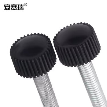安赛瑞 塑料头滚花手拧螺丝 竖条纹 塑胶头滚花手拧螺栓 M6×30mm 20个装 22566