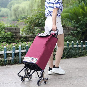 海斯迪克 HKCL-219 购物车爬楼折叠小拉车 买菜手拉车小推车行李车拉杆车 基础款 蓝