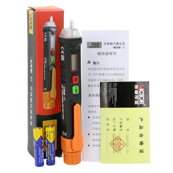 胜利仪器（VICTOR）非接触感应测电笔电工试电笔零火线线路检测 VC10 标配现货