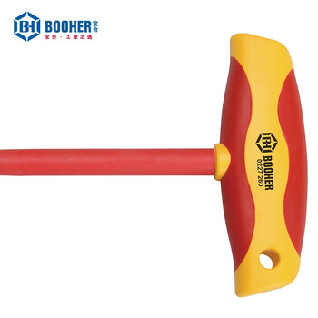 宝合(booher)注塑型双色绝缘T型球头内六角扳手5mm 0227250