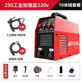 德力西电焊机250单电压220v小型逆变直流便携式工业焊机
