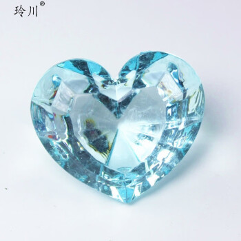 宝石玩具儿童摆件推糖机抓水晶生日奖励礼物5厘米湖蓝爱心一颗爱心