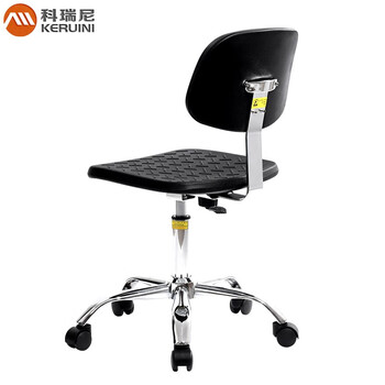 科瑞尼 工业防静电椅实验凳车间流水线椅子带靠背椅 可旋转移动升降人体工学椅学校实验椅JZK-F080921E 