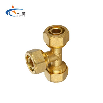 米星（MSTAR）太阳能铝塑管铜接头 铝塑管铜等径三通 4分等径三通 铝塑管铜等径三通 T1216*1216*1216（5个）