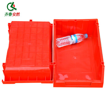 齐鲁安然 加厚组合式零件盒物料盒收纳盒工具盒螺丝盒五金盒分类盒库房仓库斜口 红色 X5