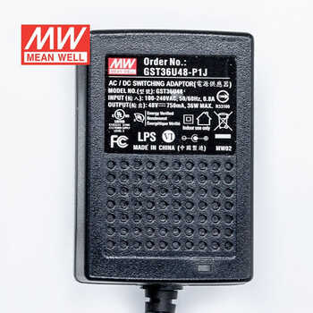 明纬（MEANWELL）GST36U48-P1J 电源适配器(36W左右)美规墙插明纬电源48V0.75A输出
