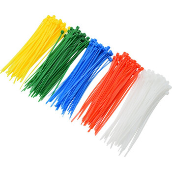 卡夫威尔 自锁式尼龙扎带彩色小号 理线束线捆扎扎线带 1.8*100mm 黄绿红蓝白各50支 OT2716G