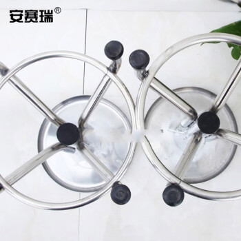 安赛瑞 不锈钢圆凳 加厚不锈钢凳子旋转升降圆凳学校实验室手术凳工厂车间小圆凳 四脚 600830