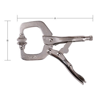 罗宾汉（RUBICON）C型大力钳RLP-CP6夹加活动嘴固定夹持大力钳 6寸 170mm（抓口范围 0～45mm）