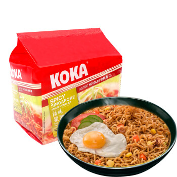 新加坡进口可口牌koka辣味星洲快熟炒面泡面速食方便面85g5包沙爹鸡汤
