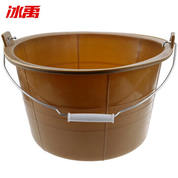 冰禹 BY-5038 泥瓦工塑料桶 建筑工地牛筋桶 加厚水泥桶 15cm经济款白色带提手