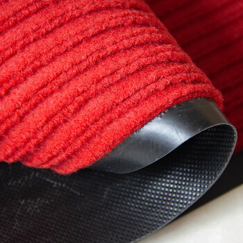 豫之韵 地毯地垫PVC双条纹 厨房吸水防滑防油除尘地毯 商场酒店客厅走廊门口耐脏垫子 红色1.2米宽