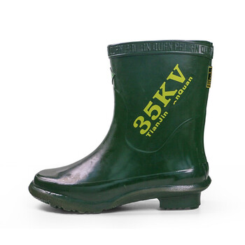 安全牌（AN QUAN PAI）35KV绝缘靴 高压防触电胶鞋 电工防护劳保雨靴 半筒 43码
