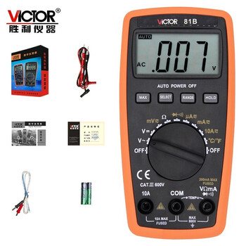 胜利仪器（VICTOR）数字万用表自动量程万用表数字智能高万能表电流表 VC81B 标配现货
