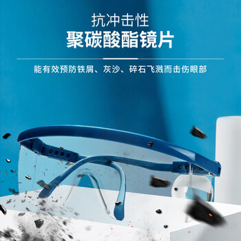 3M 护目镜工业切割防飞溅骑行防护眼镜防粉尘防刮擦防冲击 1711 1副装