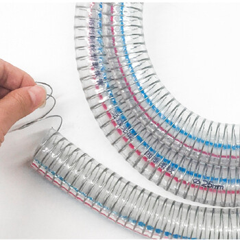 聚远 JUYUAN DN32透明塑料水管 PCV透明波纹管高强度钢丝软管钢丝缠绕进水管 50米/卷