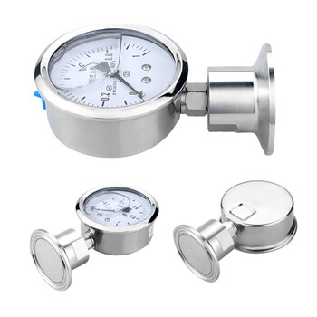 匡建仪表（CONJANT）YTP-60BF不锈钢隔膜压力表全不锈钢耐震压力表 卫生型卡箍式快装式隔膜表 0-0.1MPa 