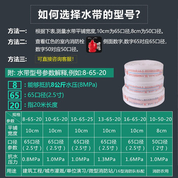 东消 消防水带8型65mm消防栓水管2.5寸口径消防带救援20米农用灌溉 8-65-20单水带