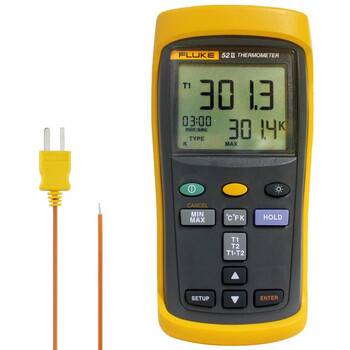 福禄克（FLUKE） 接触型热电偶测温仪 数显温度计 1年维保 FLUKE-52-2 CMC