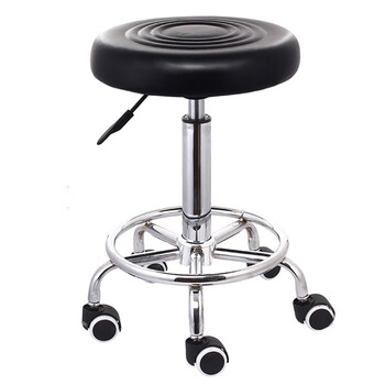 稳斯坦 WST238 水波纹实验室椅子 车间员工旋转升降椅 黑色圆盘款(自行安装)