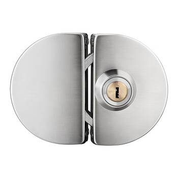 iGear 玻璃门锁 双门双开免开孔304不锈钢对开防盗玻璃门锁JB-022D