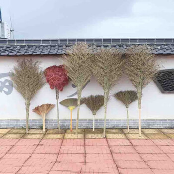 鸣固 大扫把 竹扫帚 扫地马路扫院子 道路清洁专用 高180cm*宽75cm 5斤脱叶笤帚 一体式