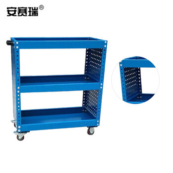 安赛瑞 带侧板工具手推车 汽修维修工具车 多功能维修移动车 工具架子层 含侧板 800×400×950mm 28639