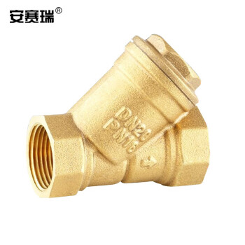安赛瑞 黄铜过滤器 Y型过滤器内丝铜阀门过滤杂质 DN25 1寸 2个装 430600