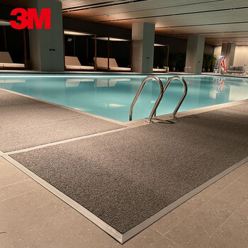 3M 朗美7100特强型通底地垫（灰色1.2m*18m） 防滑防霉环保阻燃除尘圈丝地垫 可定制尺寸异形图案LOGO