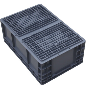 冰禹 BY-1193 EU箱加厚塑料物流箱 欧标汽配周转箱 收纳整理储物箱零件盒 600*400*230灰