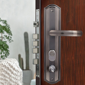 劲感 黑金钢防盗门锁工程不锈钢防盗锁双活开门方向通用适合门厚度45-55mm配5把钥匙配铁片胶合