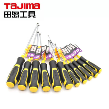 田岛（TAJIMA）1301-2113 强力软胶柄一字螺丝批改锥起子带磁大中小号 -6*250