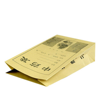飞尔（FLYER）中药包装袋 牛皮纸中药纸袋 煎药饮片纸袋药材袋【15+6×24cm 100只装 73g】