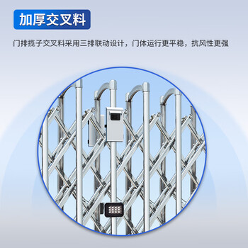 启功电动伸缩门不锈钢自动无轨企业单位伸缩推拉大门门 每米