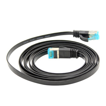 凌科朔(LINKSHIRE)六类扁平网线 CAT6类成品纯铜高速千兆金属头网络连接线跳线 黑色 5米