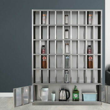 建功立业304不锈钢格子存储柜工业水杯放置柜21144945格