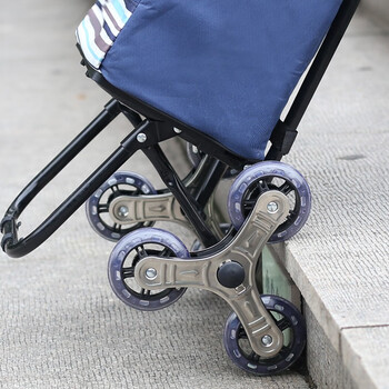 海斯迪克 HKCL-219 购物车爬楼折叠小拉车 买菜手拉车小推车行李车拉杆车 基础款 蓝