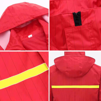 者也 （ZYE） 男女防静电雨衣雨裤套装户外骑行雨衣加厚防水透气雨衣可定制 红色 XL码