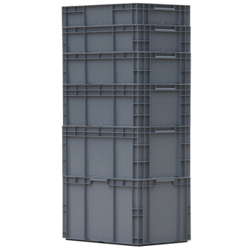 冰禹 BY-1193 EU箱加厚塑料物流箱 欧标汽配周转箱 收纳整理储物箱零件盒 600*400*148灰