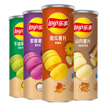 乐事彩虹薯片90g罐装双料口味薯片零食牛油果芥末/南瓜焦炭/紫薯椰奶