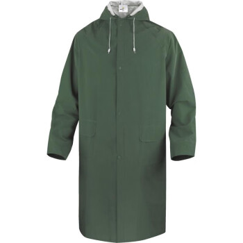 代尔塔（DELTAPLUS）407005 MA305 经典涤纶风衣版连体雨衣 双面PVC涂层 定做 绿色 XL码 1件