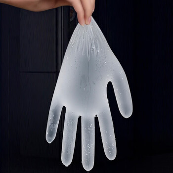 者也（ZYE） PVC加厚防护手套 美容橡胶手套餐饮防水防油一次性透明手套 100只/盒 L码