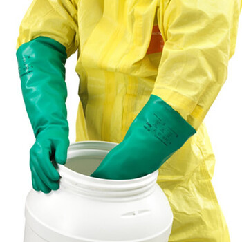 ANSELL 37-185 手套加长加厚丁腈防化手套防酸碱耐有机溶剂应急处理手套 定做 1双9#