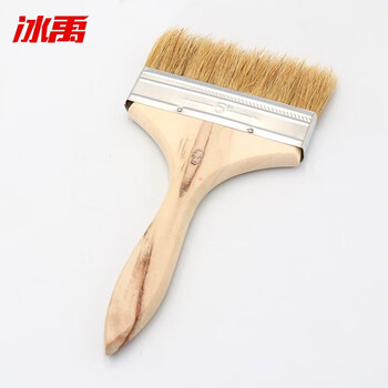 冰禹 ICEY-26 扁油刷木柄木把刷 油漆刷猪毛刷子多功能扫灰刷船用刷高档5寸 2把